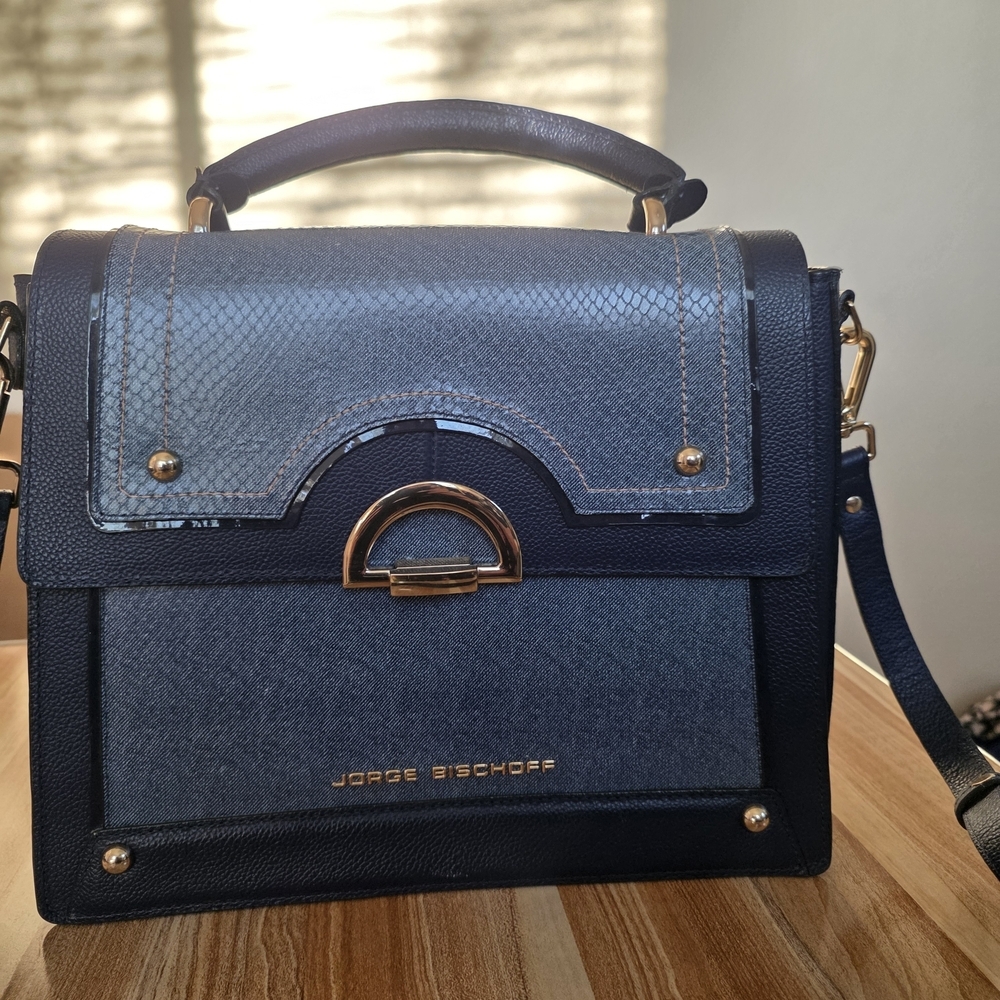 Jorge Bischoff Denim Blue Women's Shoulder Bag - Picture 4 of 13